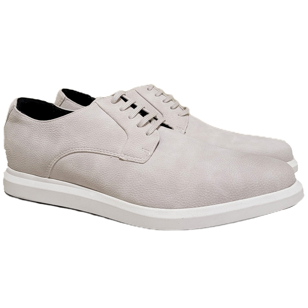 Calvin Klein Men Yuzo Casual Derby Oxfords Size US 10.5M Light Gray Faux Leather